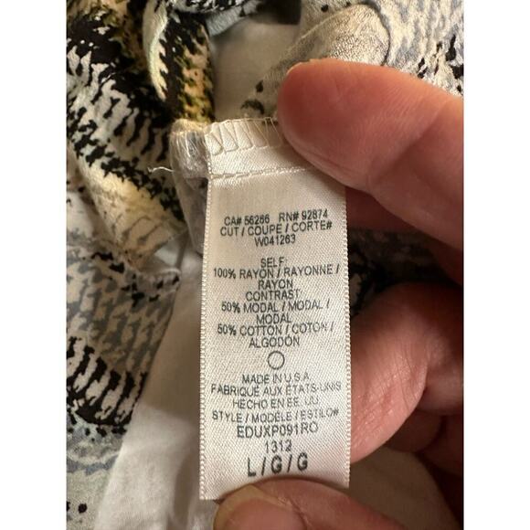 Ella Moss Women's Short Sleeve Striped Casual Boho Shift Dress Size L Mu… - Picture 8 of 8